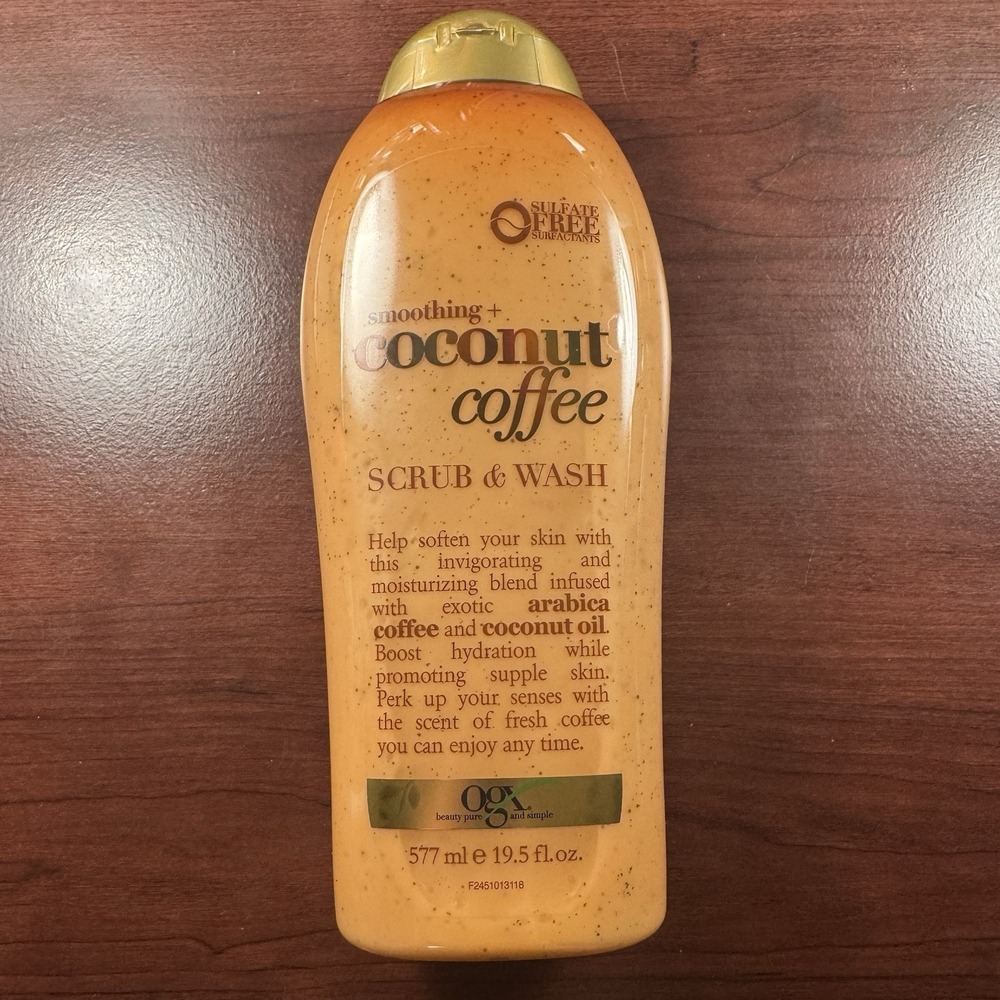 OGX Smoothing + Coconut Coffee Body Scrub & Wash 577mL 19.5 Ounce